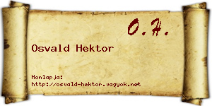 Osvald Hektor névjegykártya